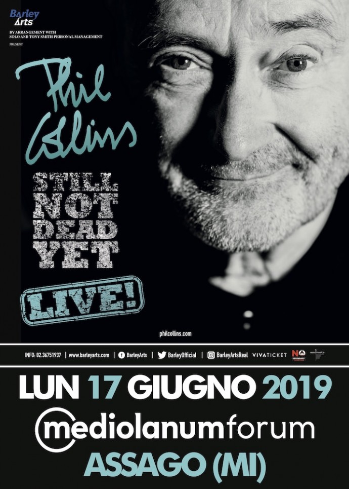 Barley Arts - Phil Collins, unica data italiana il 17 giugno al Mediolanum Forum di Assago (MI)!